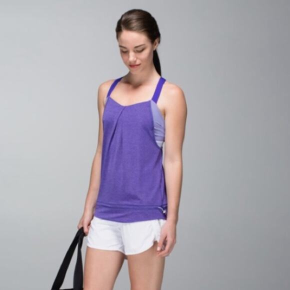 Lululemon Rest Less Purple Running Tank Top with built in bra - Picture 1 of 9